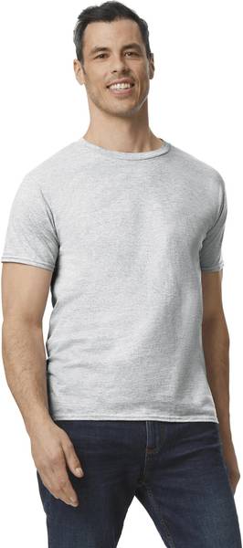 Gildan Solid Men Round Neck Grey T-Shirt