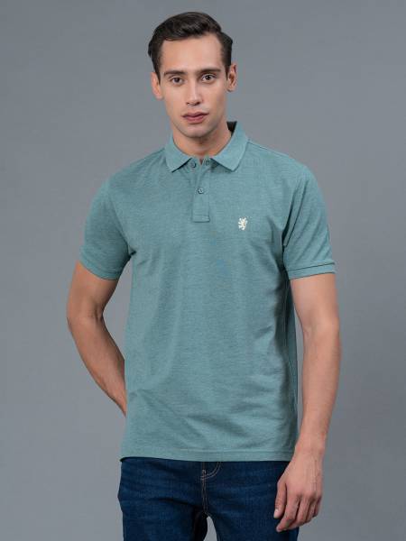 RED TAPE Solid Men Polo Neck Green T-Shirt