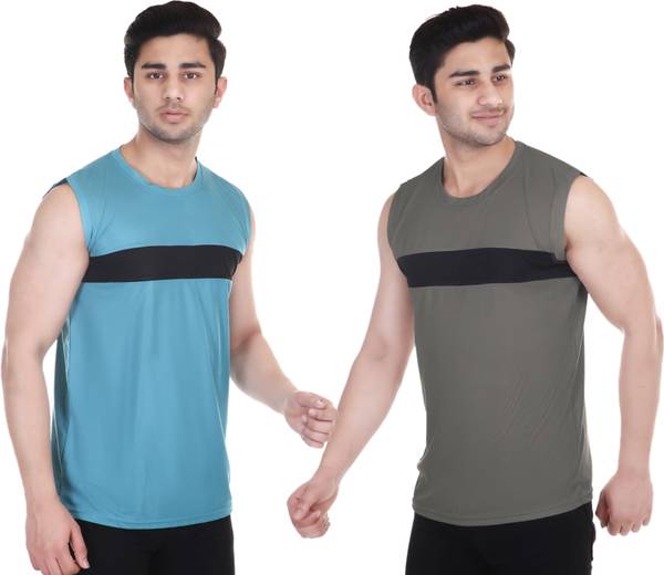 C P FASHION Striped Men Round Neck Reversible Multicolor T-Shirt