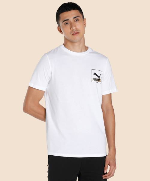 PUMA Printed Men Crew Neck White T-Shirt