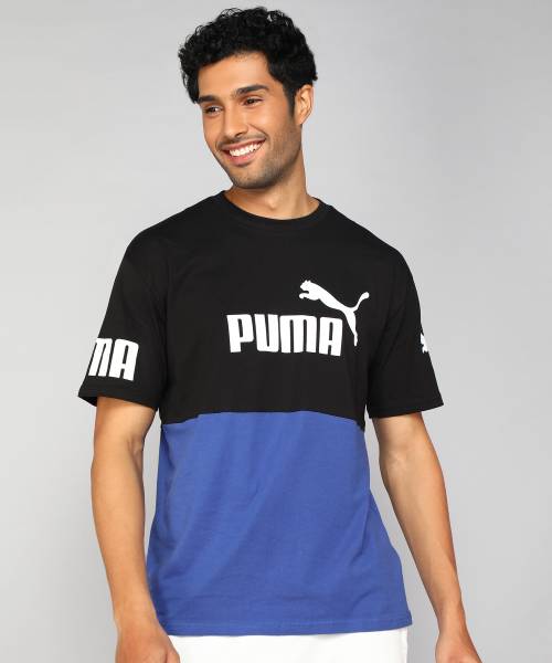 PUMA Printed Men Crew Neck Blue T-Shirt