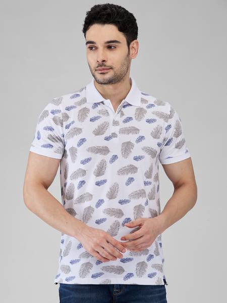 KILLER Printed Men Polo Neck White T-Shirt