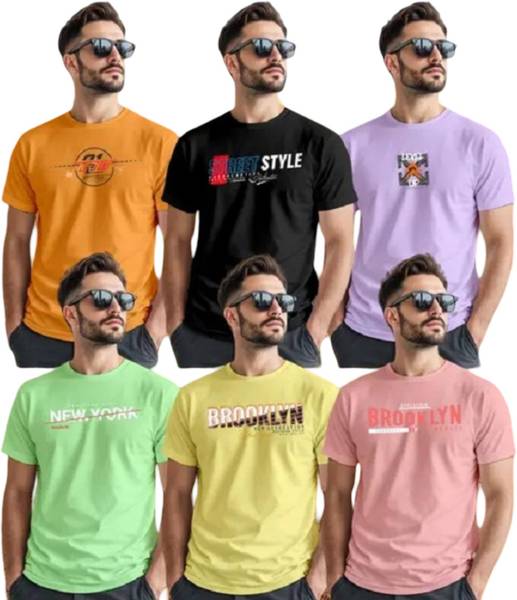 RAJDHANI OVERSEAS Printed Men Round Neck Multicolor T-Shirt