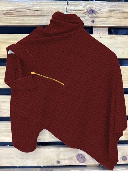 KAJARU Self Design Men Polo Neck Maroon T-Shirt