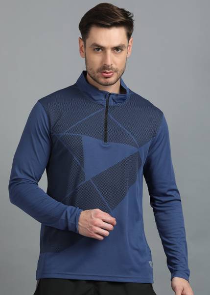 Adrenex Printed Men Polo Neck Multicolor T-Shirt