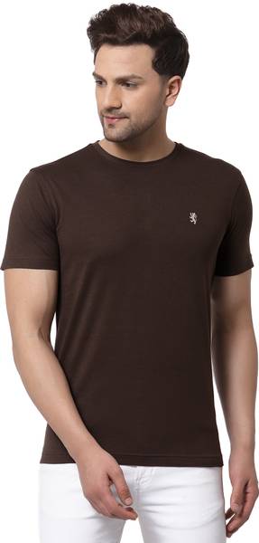 RED TAPE Solid Men Round Neck Brown T-Shirt