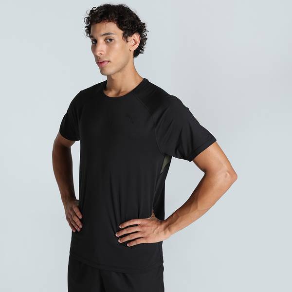 PUMA Solid Men Crew Neck Black T-Shirt