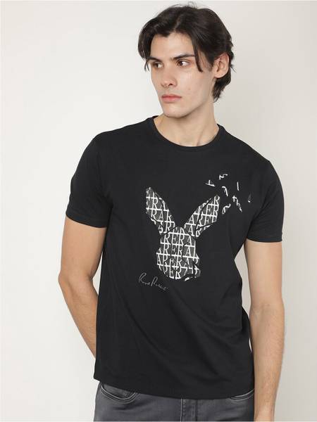 RARE RABBIT Printed Men Round Neck Grey T-Shirt