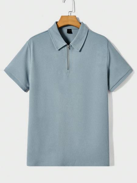 IMSA MODA Solid Men Polo Neck Light Blue T-Shirt