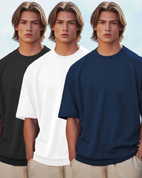 Afams Solid Men Round Neck Multicolor T-Shirt
