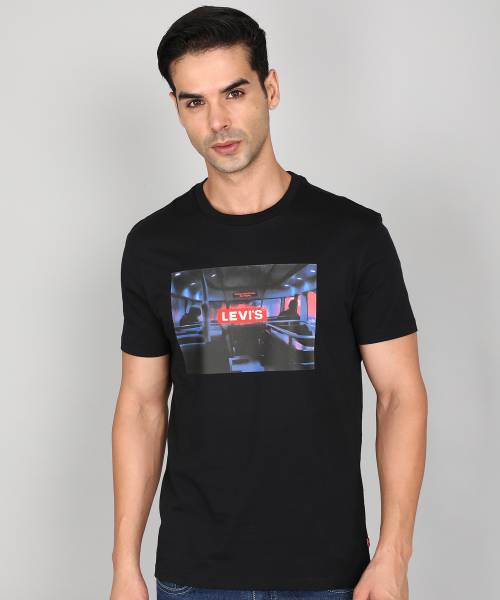 LEVI'S Printed Men Round Neck Black T-Shirt