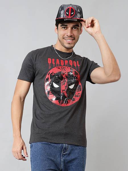 Free Authority Graphic Print Men Round Neck Grey T-Shirt