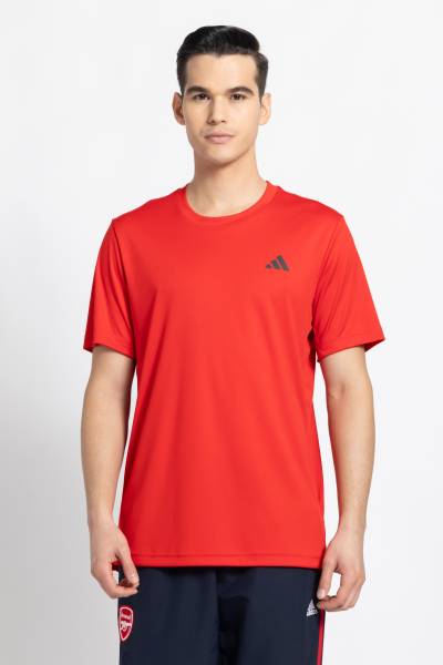 ADIDAS Printed Men Crew Neck Red T-Shirt