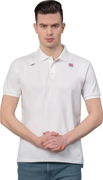 RED TAPE Printed Men Polo Neck White T-Shirt