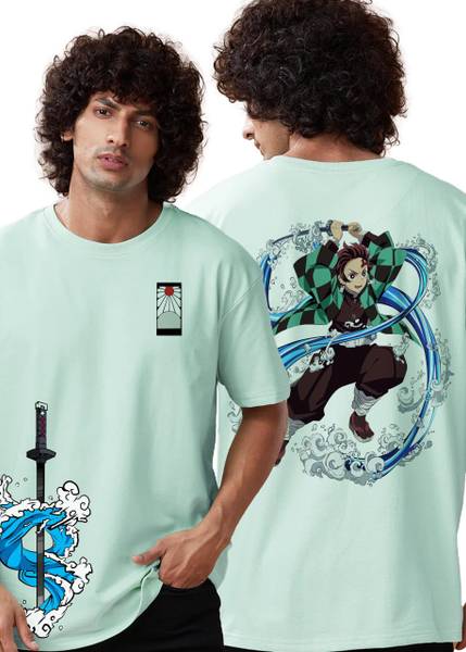 Thecrazymonk Graphic Print Men Round Neck Green T-Shirt