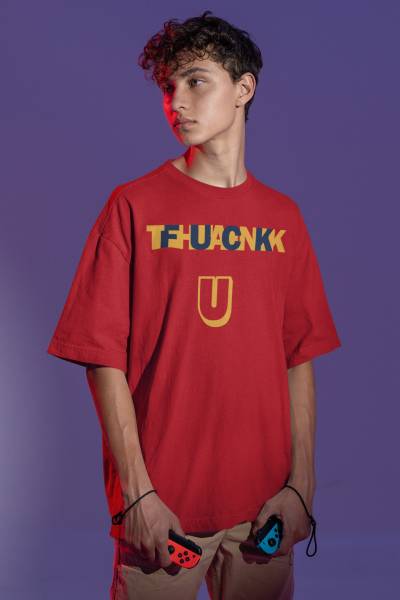 PRINTWEAR Typography Men Round Neck Red T-Shirt