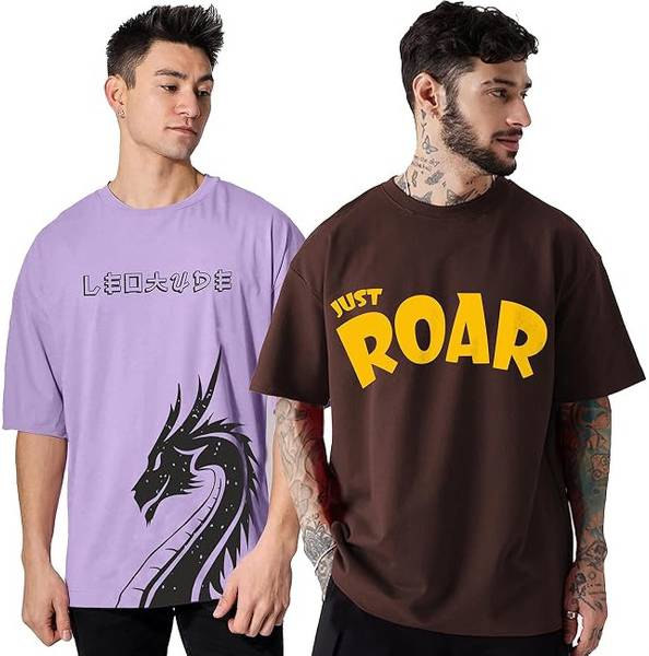 Leotude Printed Men Round Neck Multicolor T-Shirt