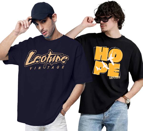 Leotude Printed Men Round Neck Multicolor T-Shirt