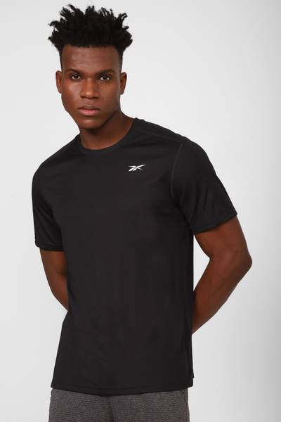 Reebok solid men's round neck t shirt outlet