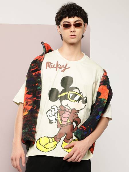 Kook N Keech Disney Printed Men Round Neck White T-Shirt