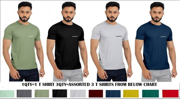 solidplay Solid Men Round Neck Multicolor T-Shirt