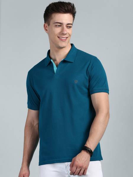 LUX cozi Printed Men Polo Neck Green T-Shirt