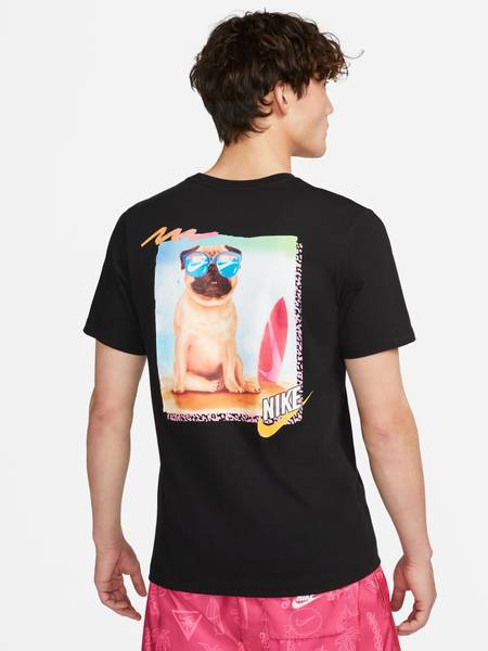 NIKE Printed Men Round Neck Black T-Shirt