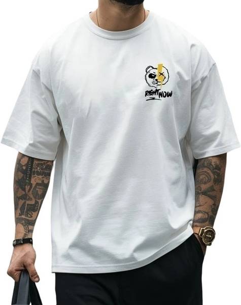 Arispo Graphic Print Men Round Neck White T-Shirt