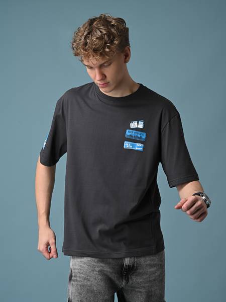 KILLER Printed Men Round Neck Grey T-Shirt