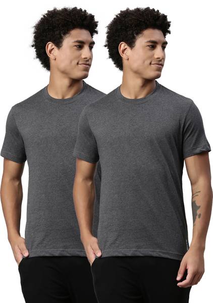 LEVI'S Solid Men Round Neck Grey T-Shirt