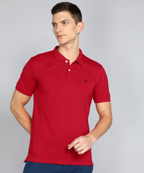 Allen Solly Solid Men Polo Neck Red T-Shirt