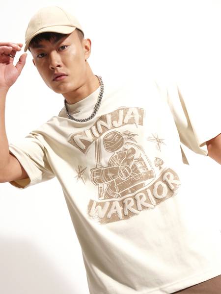 HIGHLANDER Printed Men Round Neck White T-Shirt