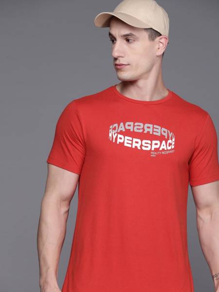 HRX by Hrithik Roshan Typography Men Round Neck Red T-Shirt