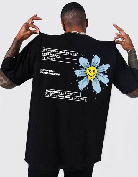 Veirdo Printed, Typography Men Round Neck Black T-Shirt