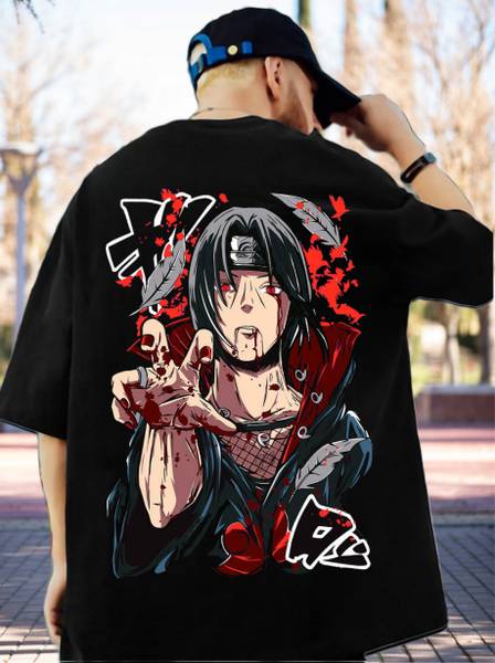 ZENTIK Printed Men Round Neck Black T-Shirt