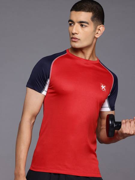 HRX by Hrithik Roshan Solid Men Round Neck Red T-Shirt