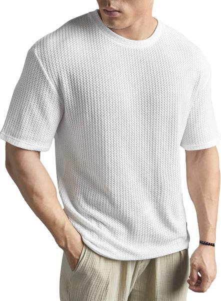 Fashion And Youth Self Design Men Round Neck White T-Shirt