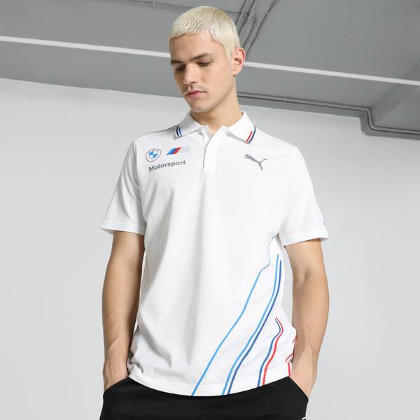 PUMA Solid Men Polo Neck White T-Shirt