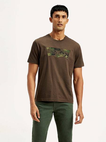 LEVI'S Printed Men Round Neck Brown T-Shirt