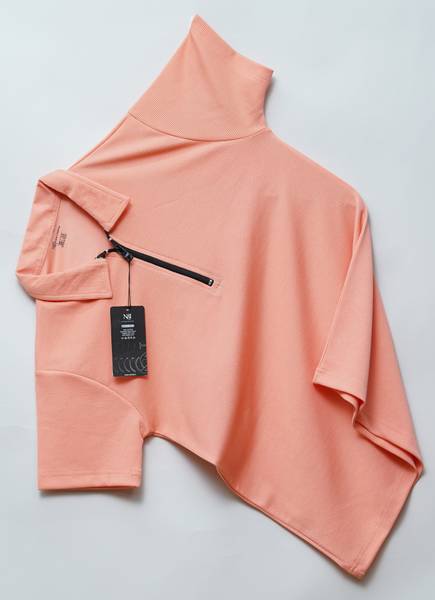 N AND J Solid Men Polo Neck Orange T-Shirt