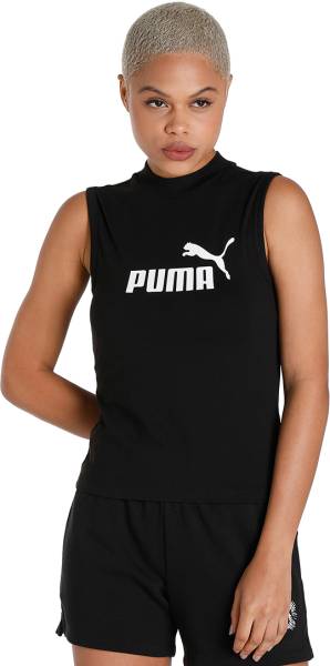 PUMA Printed Women High Neck Black T-Shirt