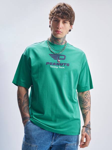HIGHLANDER Printed Men Round Neck Green T-Shirt