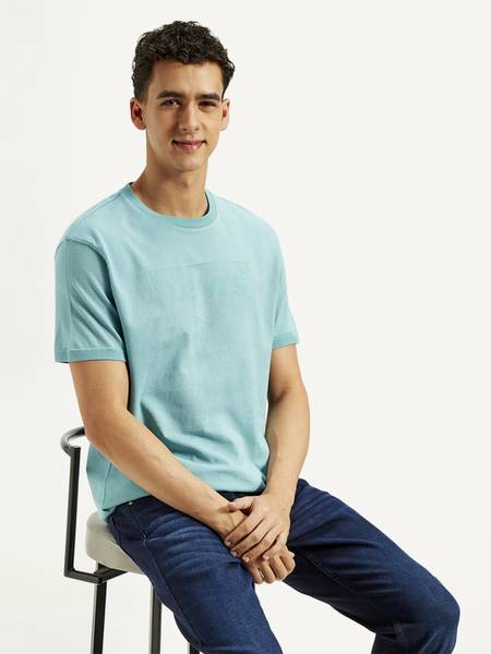 LEVI'S Graphic Print Men Crew Neck Blue T-Shirt