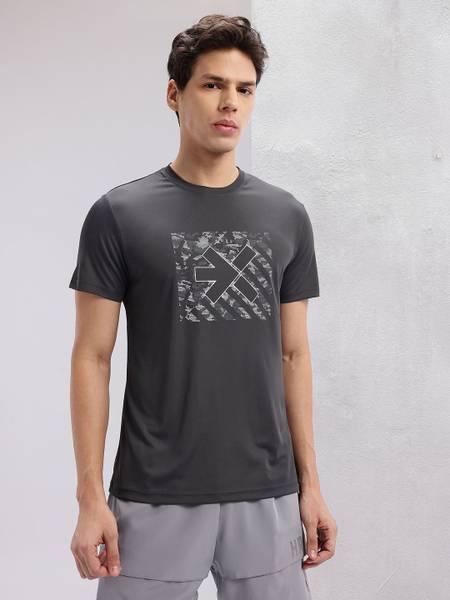 HRX by Hrithik Roshan Printed Men Round Neck Black T-Shirt