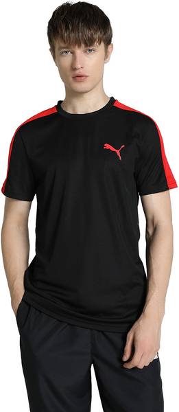PUMA Solid Men Crew Neck Black T-Shirt