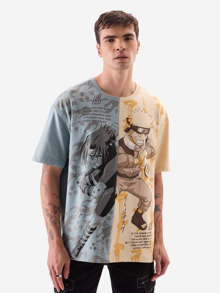 The Souled Store Printed, Typography Men Round Neck Multicolor T-Shirt