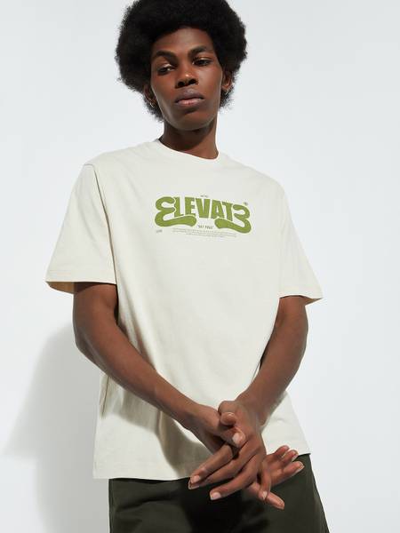 MAX Printed, Typography Men Round Neck White T-Shirt