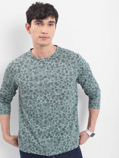 KETCH Printed Men Round Neck Green T-Shirt