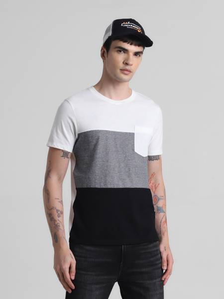 JACK & JONES Colorblock Men Round Neck Multicolor T-Shirt