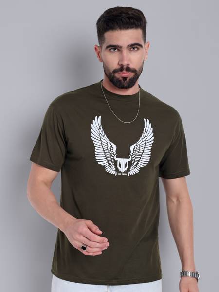 Go Devil Printed Men Round Neck Green T-Shirt